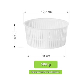 5 x Cheese Mould 12.7 x 11 cm - Variations | Plastic Cheese Mould | Basket for Cheese