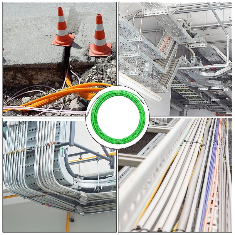 Cable retraction aid, 10 m retractable coil, pull wire, cable