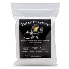 Polly Plastics Polypropylene Plastic Poly Pellets Rock Tumbling Media Rock Tumbler Filler Beads in Heavy Duty Resealable Bag (1 lb)