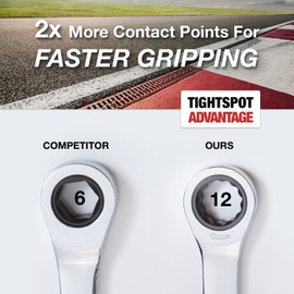 Jaeger 1/2 Inch TIGHTSPOT Ratchet Wrench with 5° Movement and Hardened, Polished Steel