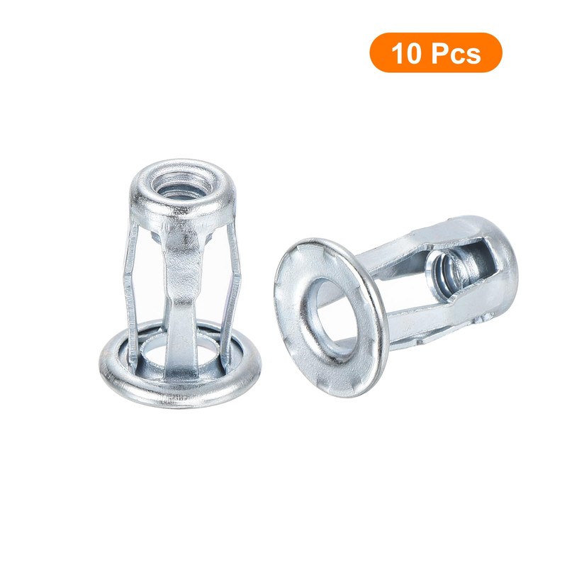 uxcell 10Pcs Multi-Grip Rivet Jack Nut, #10-24 Petal Carbon Steel