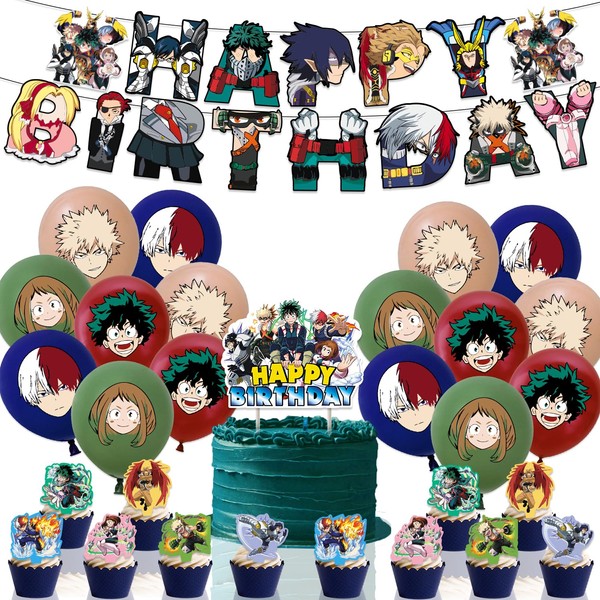 My Hero Academia Theme Party Decoration, Happy Birthday My Hero
