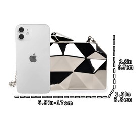 Women Lattice Silvery Clutch Purses - Geometric Lattice Metal Clutch Evening Bag Women Golden Stone Cut Clutch Purse