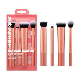 REAL TECHNIQUES, Face Base Set, Kit de Brochas de Maquillaje para Base, Corrector e Iluminador, 4 Piezas