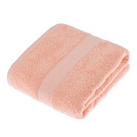 HOMESCAPES Peach Turkish Cotton Bath Towel Super Soft Thick & Absorbent 500 GSM Towel Heavy Weight for everyday Luxury