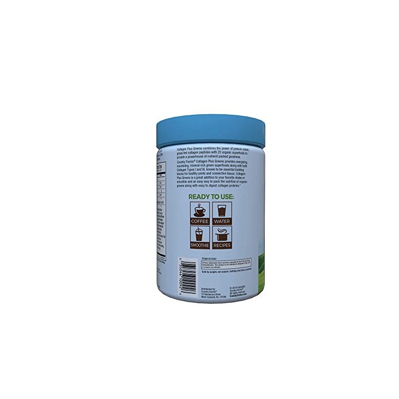 Country Farms Collagen + Greens Dietary Supplement, Energizing Superfoods, 10.6