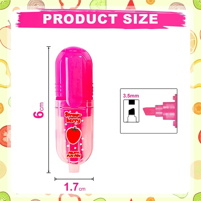 6Pcs Scented Mini Highlighters Set, Fragrant Fun Office Accessories, Plastic