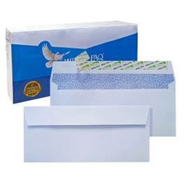 #10 White Security Tinted Peel & Seal Business Mailing Envelopes WINPAQ, Windowless Design 4-1/8 x 9-1/2 Inches, 24lb - 100 Count, perfect for mailing documents, letters, invoices and statements