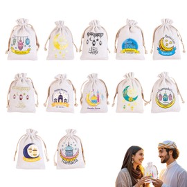 Ramadan Gift Bag: Hajji Mubarak and Umra Mubarak. A set of 12 surprise bags for Ramadan decoration, Mubarak aid bags and Mubarak candy aid bags