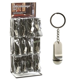 6 Original Hotel Key Rings Approx. 10 cm x 2.2 cm, silver, Modern