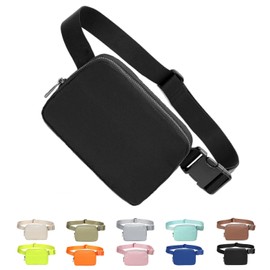 Tapp Collections Unisex Mini Crossbody Belt Bag with Adjustable Strap Small Waist Pouch for Workout Running Traveling Hiking - Black