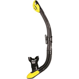 Mares Unisex Adults Ergo Dry Snorkel - Durable Lightweight Scuba Diving & Snorkeling Gear with Dry Top & Ergonomic Mouthpiece, Black/Yellow