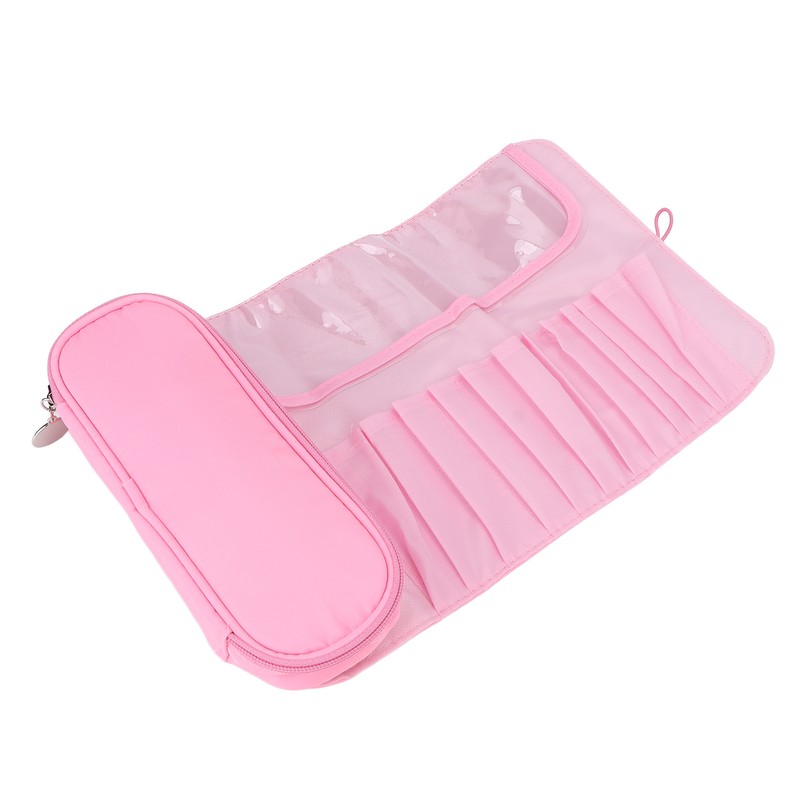 Cosmetic Bag Professional Makeup Brush Rolling Case Pink Cosmetics Make