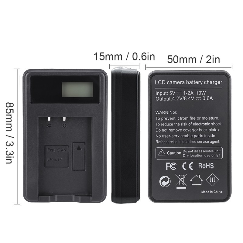 SEIVI Camera Battery Single Charger with LCD Display USB Intelligent