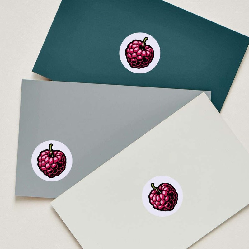 24 x 40mm Round 'Ripe Raspberry' Stickers (SK00067452)