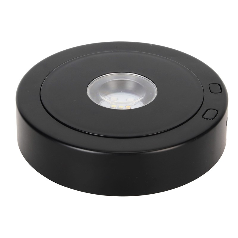 LED Rotating Display Base Black 360 Degrees 80s Circle Battery
