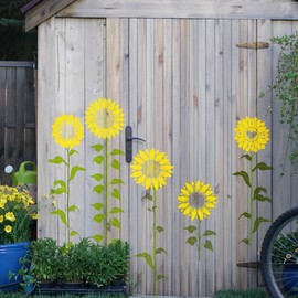 Keluna Large Flower Stencils - Giant Sunflower Stencils for Wall & Fence Decor (8 pcs)