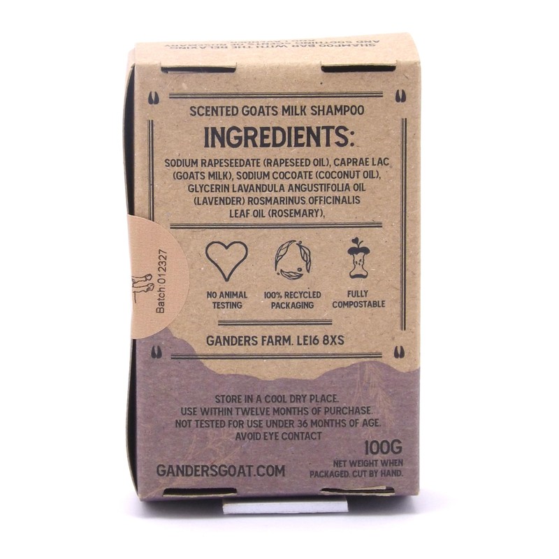 Lavender and Rosemary Goat Milk Shampoo Bar 100g
