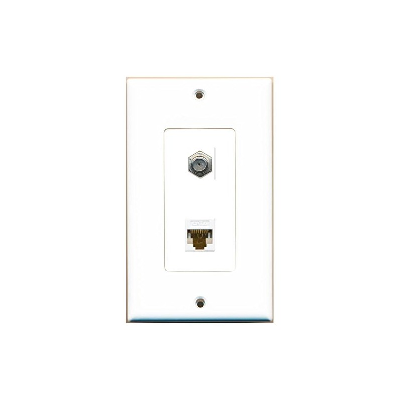RiteAV - 1 Coax Cable TV F and 1 Cat6