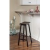 Linon Home Saddle, Dark Brown Stool, 17" W x 11"