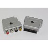 2 x Silver Switched Scart Adpator to RCA Phono Video,