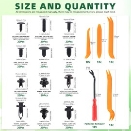 Keadic 240Pcs Car Retainer Clips Assortment Set 12 Most Popular Sizes Nylon Bumper Push Pin Rivets Auto Door Trim Panel Trim Fender Clips Fasteners Compatible with GM