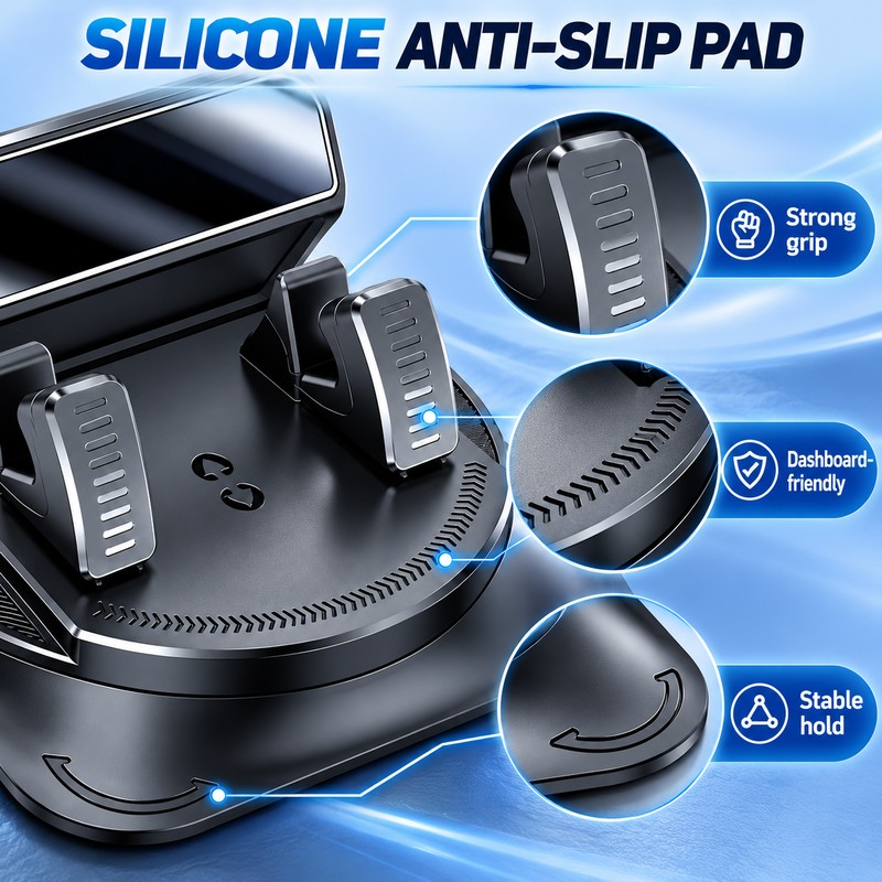 360° Rotating Car Phone Holder for GPS Navigation – Adjustable