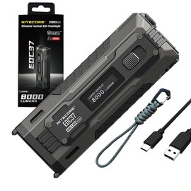 Nitecore EDC37 EDC37 Ultimate EDC Flashlight: Double The Power – 8,000 Lumens x 8000mAh w/Eco-Sensa USB-C Charging Cable