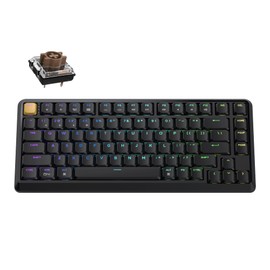 JamesDonkey J1 Low-Profile Wireless Mechanical Keyboard - QMK/VIA RGB Backlit, Hot-Swappable Brown Switch, Wireless Triple Mode, Double-Shot PBT Keycaps, 75% Layout Mac/Win/Linux for Gaming - Black