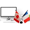 Zigvert Canada France Friendship Flag, Twin Table Flag, French Office