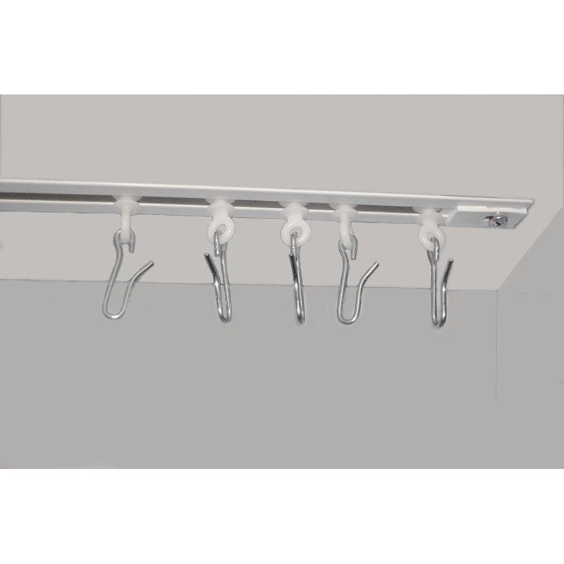 Recessed Ceiling Curtain Track Set (10' in 2 Sections-White)