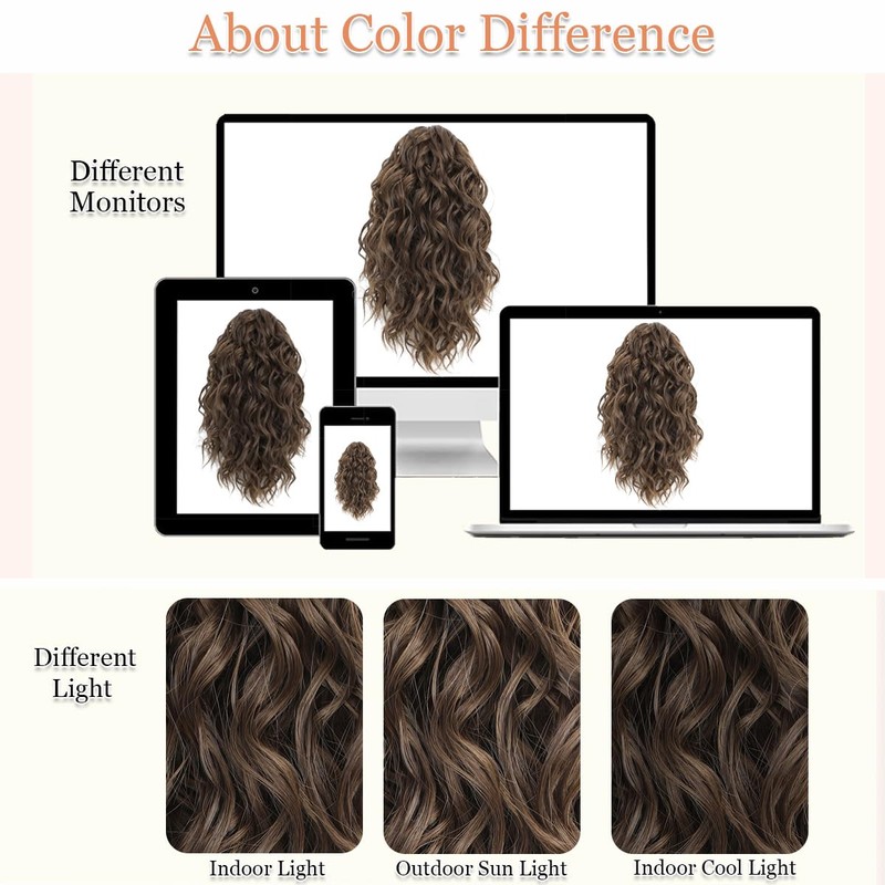 VEGALILY 12 inch Ponytail Extension Light Brown Hair Extensions Clip