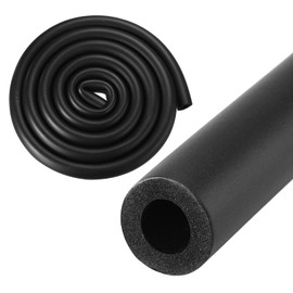 M METERXITY Pipe Insulation Foam Pipe, 13 mm 1/2 Inch ID 23 mm OD 2 m Length, Soft Flexible Foam Pipe Insulation Hose for Handle Support/Guitar Stand/Roof Rack [Black]