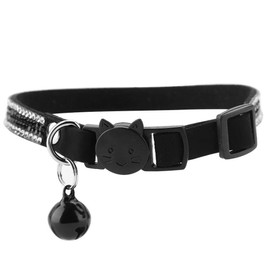 Sheens Collar para Gatos con Campana, Collar de Gato Ajustable, Gatos Hebilla Seguridad Liberación Rápida (Negro s)