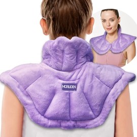 MORLIDEN Microwavable Heated Neck Wrap Warmer and Shoulder Heating Pad Microwave, Weighted Microwave Heating Pad for Neck and Shoulders Hot and Cold Compress