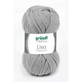 Gründl Pack of 5 Lisa Premium Wool Plain, 50 g, 100% Polyacrylic, Craft Yarn, Knitting Yarn, Handmade Wool (24 Pebble Grey)
