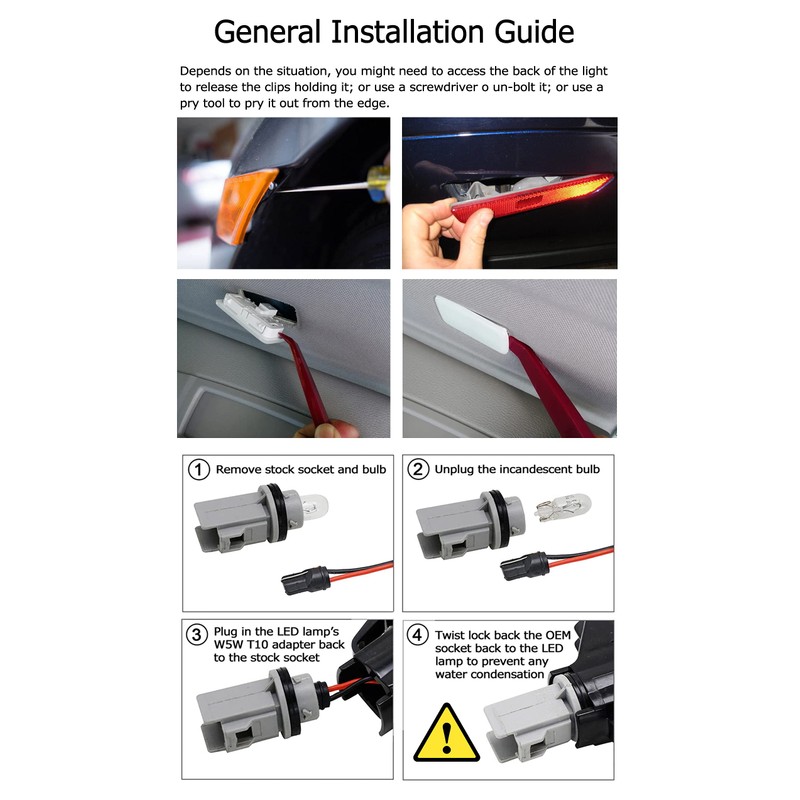iJDMTOY OE-Red Lens Red Full LED Rear Side Marker Light
