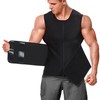 Bakerdani Neoprene Sauna Suit for Men Waist Trainer Vest Zipper Body Shaper with Adjustable Waist Trimmer Belt Workout Tank Top