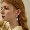 Sterling Silver Swan Drop Dangle Earrings for Women - Hypoallergenic