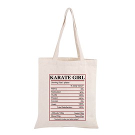 PWHAOO Karate Player Canvas Bag Karate Tote Bag Karate Team Tote Bag Karate Lover Gift, Karate Girl Tote
