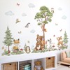 wondever Wall Sticker Forest Animals Tree Large Pine Wall Sticker