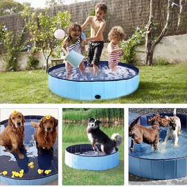 PJZP PJZP Dog Pool Puppy Foldable Dog Pool pet Pool Dog Swimming Pool Portable Suitable for Indoor and Outdoor use (32x8in)