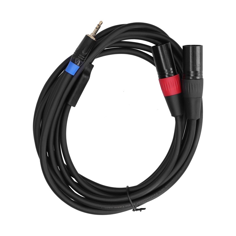 3.5mm Stereo Male to Dual 2 XLR Male Plug Connector