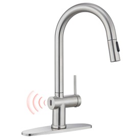 Touchless Kitchen Faucet with Pull-Down Sprayer, Single Handle Smart Motion Sensor Hands-Free Kitchen Sink Faucet, 1 or 3 Hole Design for Modern Farmhouse Kitchens