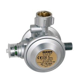 Commercial Pressure Regulator with 90 Degree Outlet and Hose Rupture Protection for Patio Heater in accordance with DIN 12864