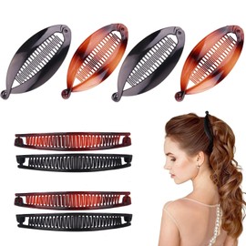 Banana Hair Clip, Vintage Fishtail Hair Clip, Banana Clips For Hair, Hairstyling Accessories for Thick and Fine Hairs, Ponytail Clincher Combs for Work Makeup Party Sports