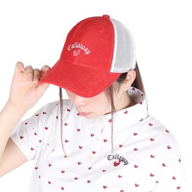 Callaway C23191208 Women's Mesh Cap (Bonnytail Specification, Adjustable Size) / Hat Golf, 1100_Red