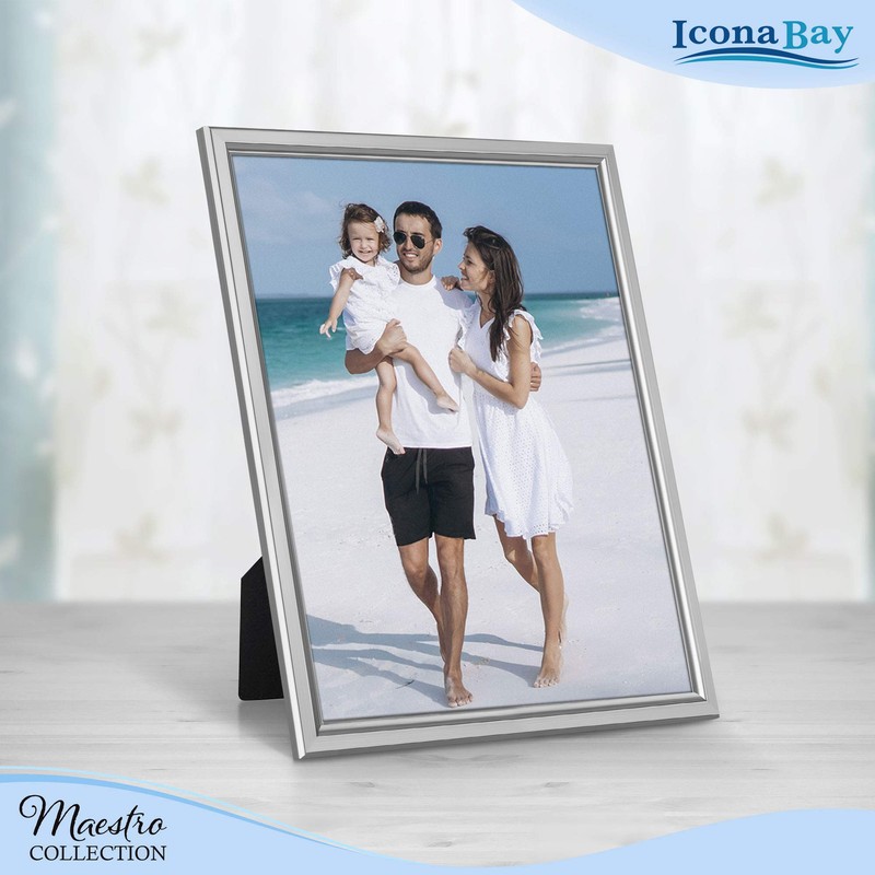 Icona Bay 8x10 Picture Frames Set (Silver, 12 Pack), Classy