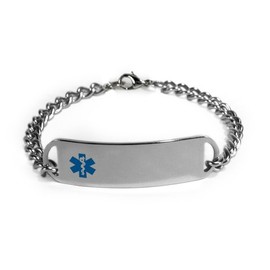 COCHLEAR IMPLANT Medical ID Alert Bracelet with Embossed Emblem from Stainless Steel. D-Style, Premium Series.