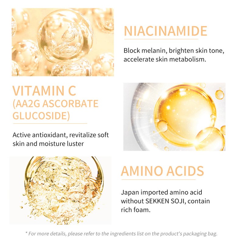 Niacinamide Facial Cleanser Deep Cleansing Brightening Whitening Vitamin C Foaming